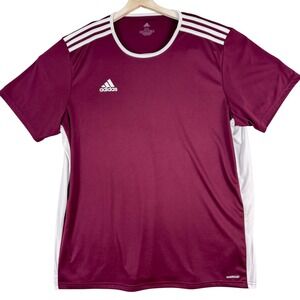Adidas‎ Shirt Mens 2XL Burgundy White AEROREADY Soccer Training Jersey CD8430